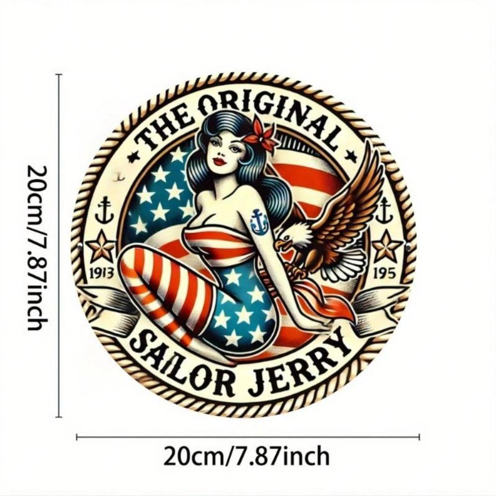 Sailor Jerry Vintage Metal Tin Sign 8x8 Inch Retro Wall Art Home Bar Kitchen Decor Man Cave