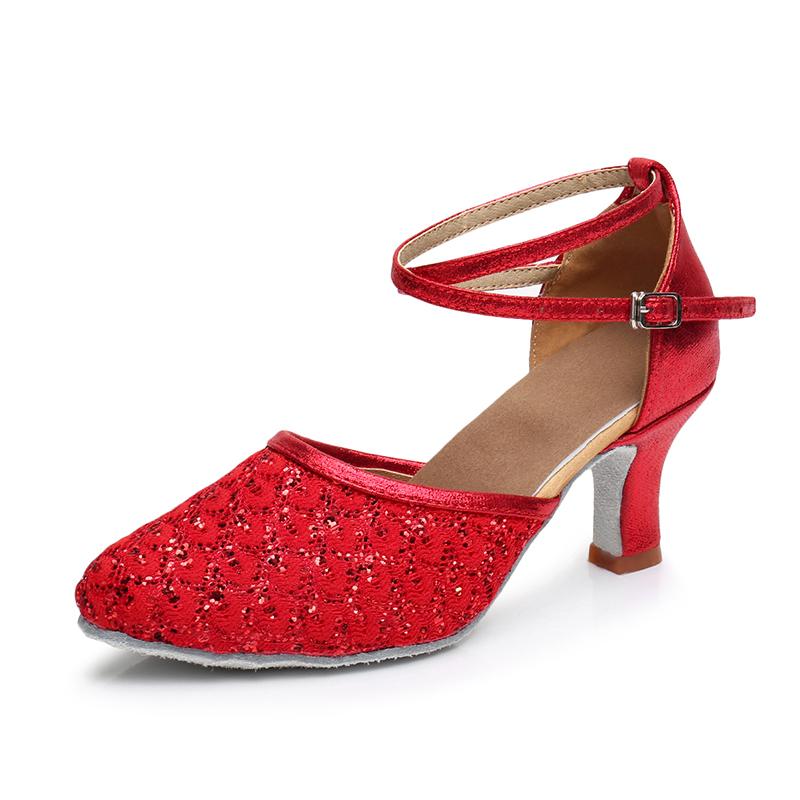 Women's Latin Tango Chacha Ball Party Shoes Closed Toe Waltz Dance Shoes Heel Height 5CM