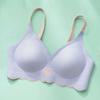 Women's Black Wireless Seamless Bra with Heart Detail Comfortable Push Up Bralette