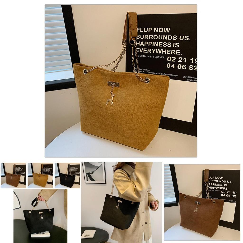 Trendy Soft Velvet Chain Shoulder Bag For Women Versatile Summer Tote Handbag