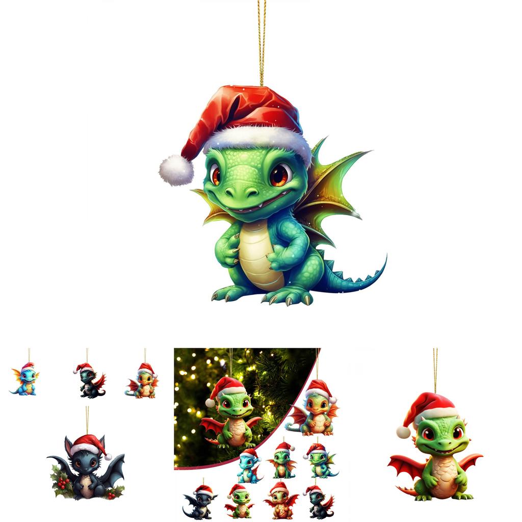 Colorful Cartoon Acrylic Dragon Christmas Tree Decoration Pendant For Unique Gifts