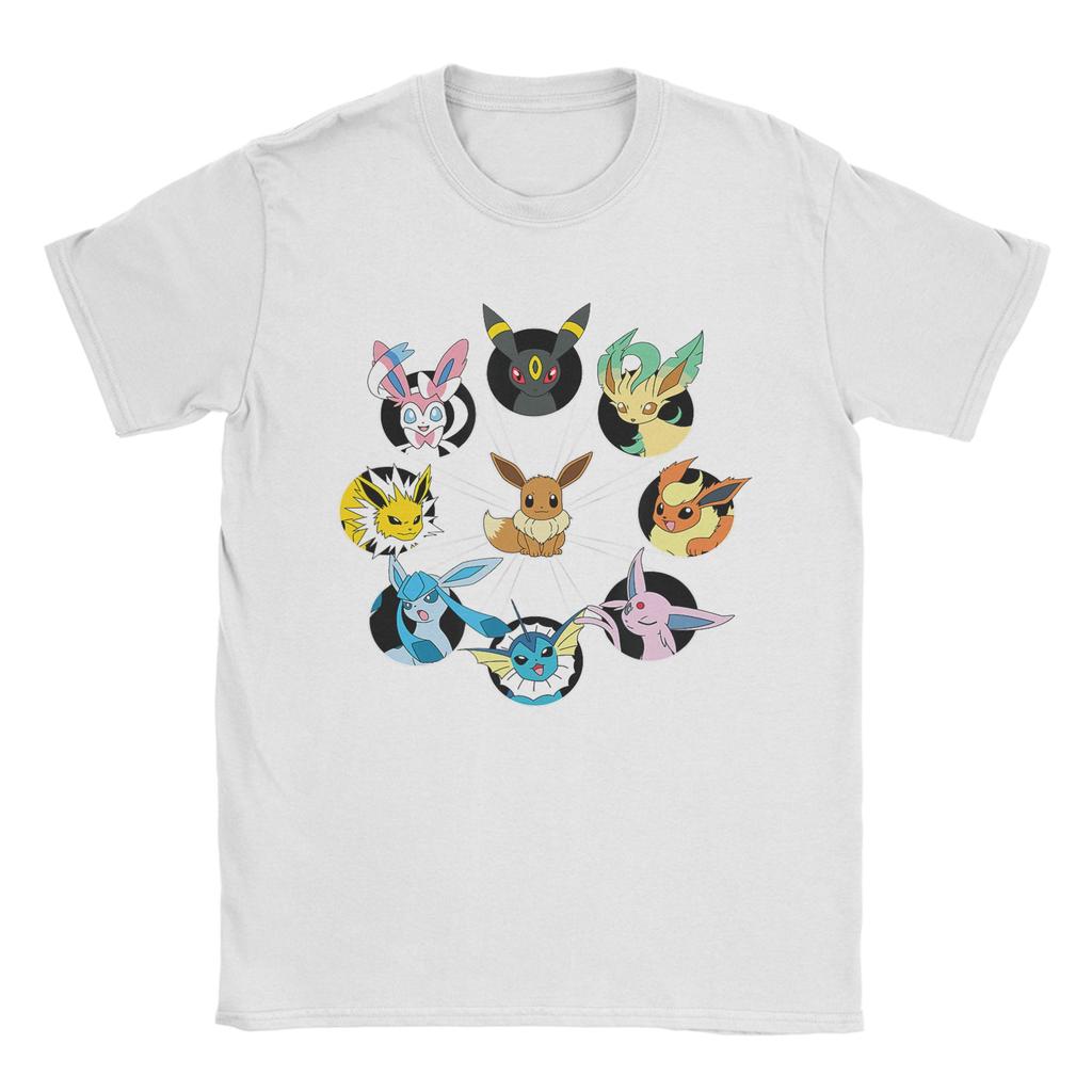 Pokemon Pikachu And Eeevee Wagara Pattern TShirt Summer  Harajuku T Shirts Male Cotton O Neck Plus Size 5XL Tees Short Sleeve