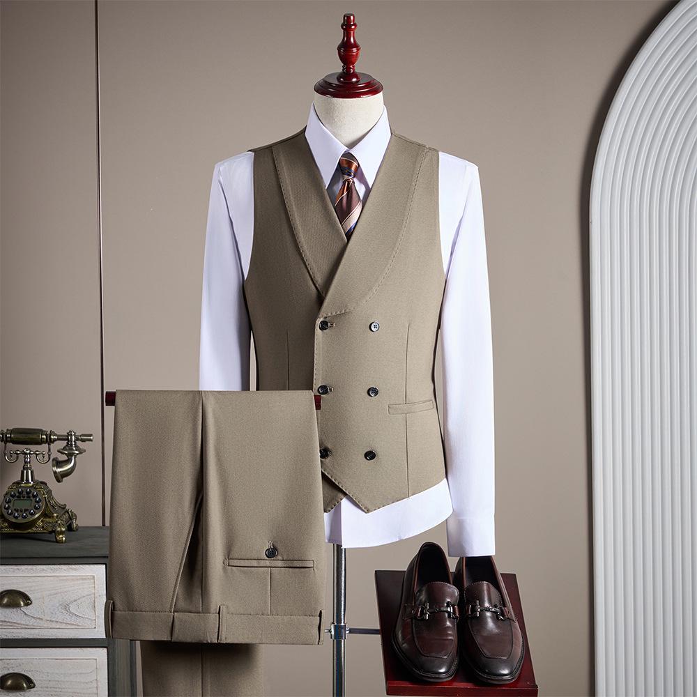 Luxury Men's Custom Suit Set - Tencel Cotton Wool Blend, Fine Twill Fabric, Business Formal Wear.