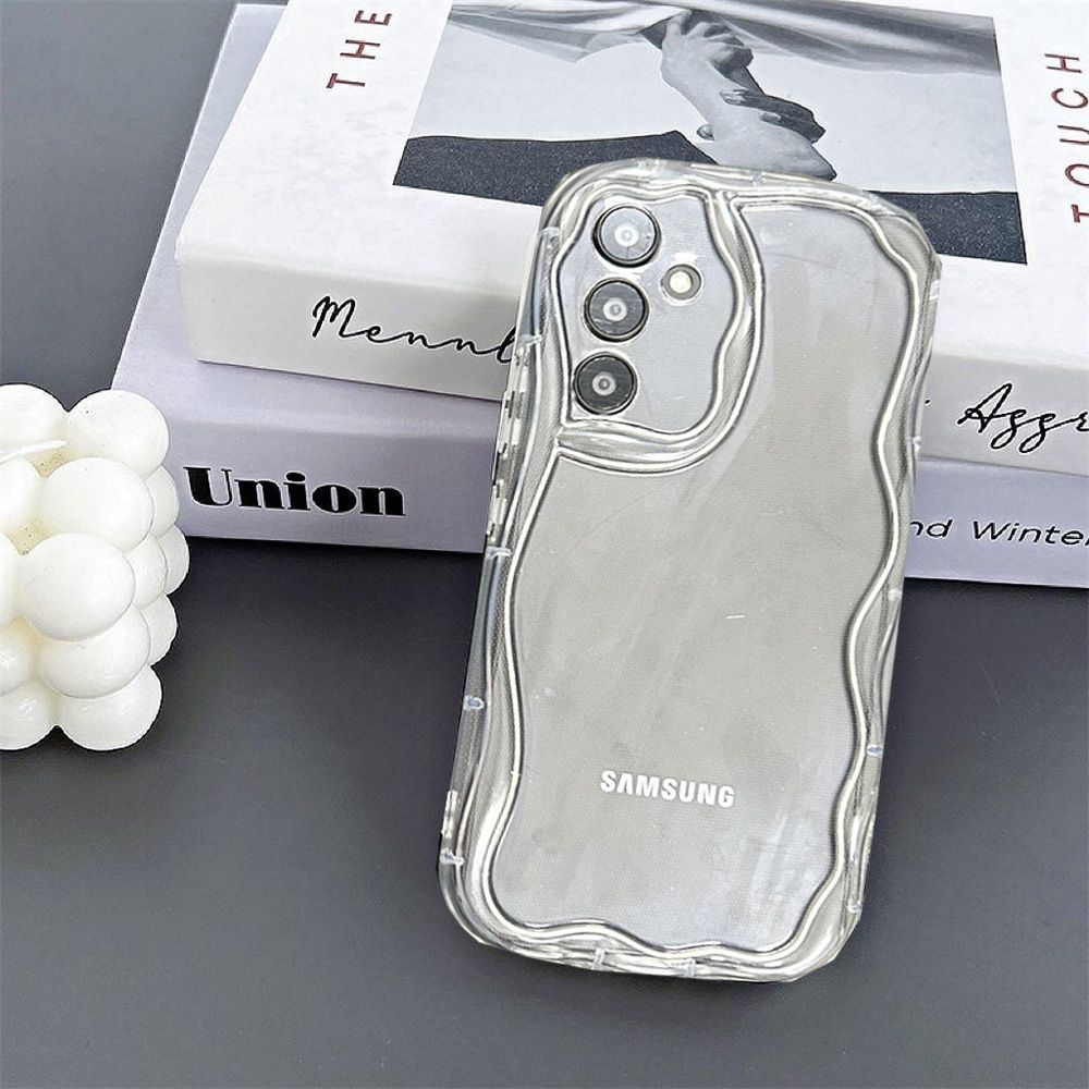 Klare Weiche Wellen Handyhülle für Samsung A55 A54 A53 5G A52 A15 A14 A13 A35 A34 A24 A23 A22 A05 S24 S23 S22 Ultra S21 S20 FE Abdeckung