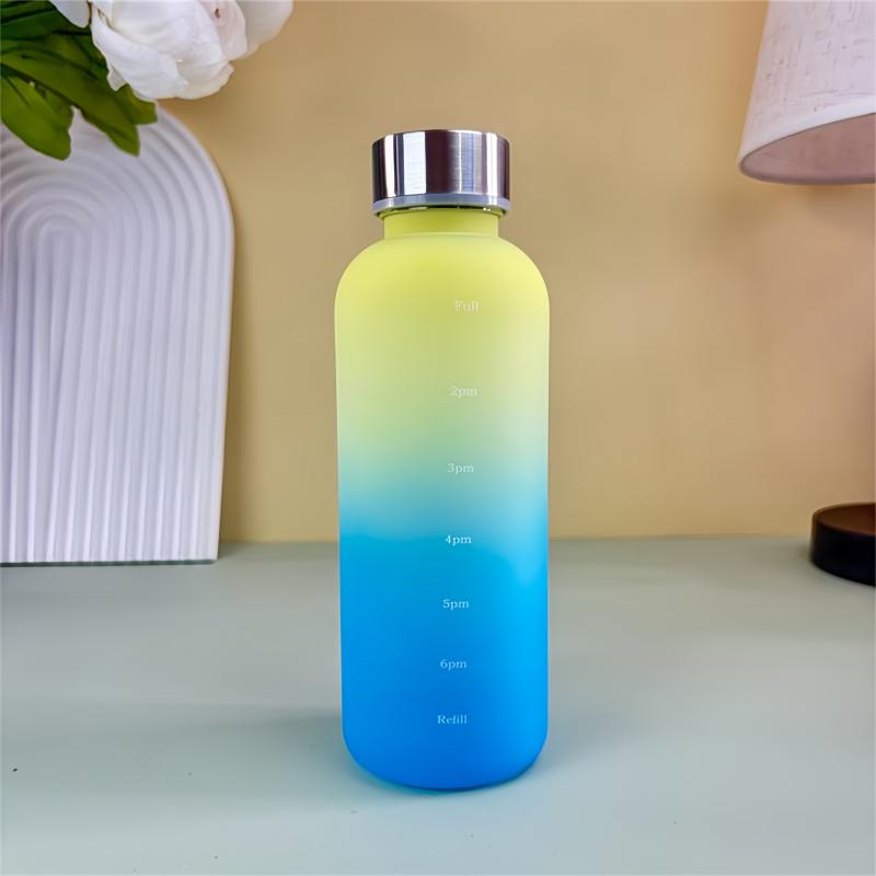 550ml Bottle With Time Marker Motivational Reusable Fitness Sports Outdoors Travel Leakproof BPA Free Frosted Plastic