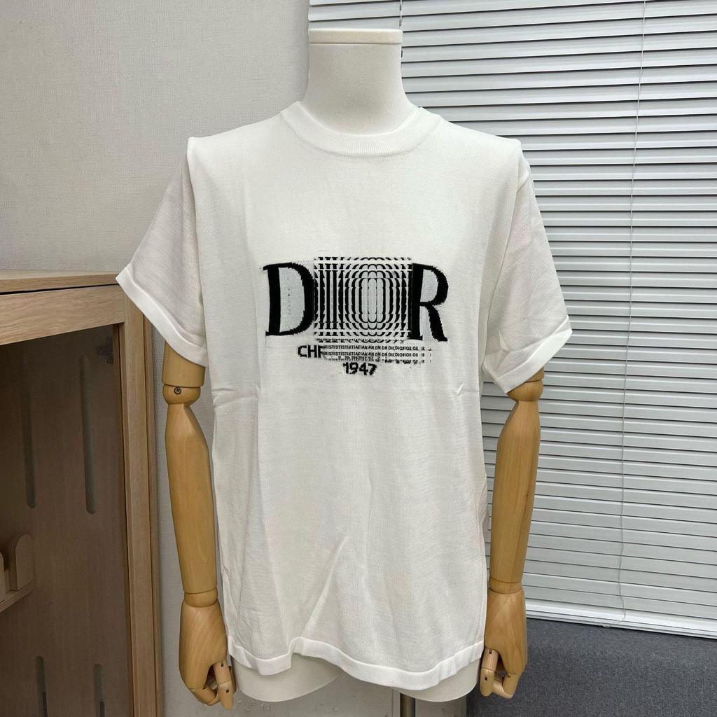 Edition 2025 Spring/Summer Trendy Jacquard Brand Logo Knit Unisex Short Sleeve