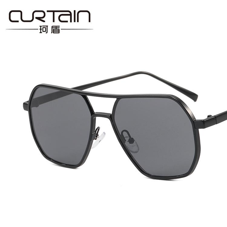 Men's double beam sunglasses new sunglasses driver driving anti-ultraviolet trend sunglasses concave shape