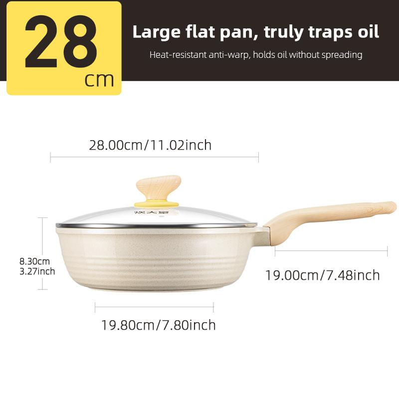 COOKER KING Non Dirty Pan, Non Stick Pan, Flat Bottomed Pan, Frying PanVegetable Frying Induction Cooker, Gas Stove Applicable