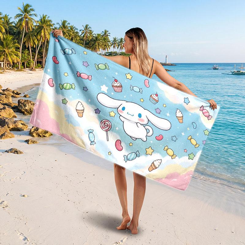 Large Beach TowelCinnamoroll Soft Absorbent Towel Beach Bath Home Use