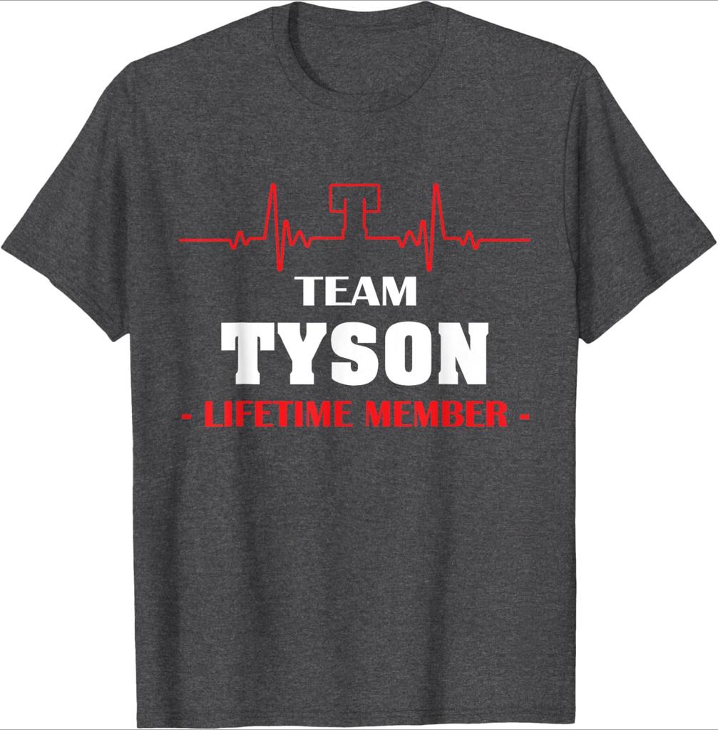Team TYSON lifetime member family design-100% cotton summer O-neck short sleeve casual printed men's T-shirt.