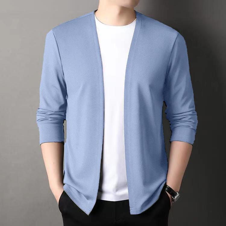 Cardigan Jacket Men's Spring and Autumn Men's Long-Sleeved Casual Versatile Casual Spring Outer Wear Top Trendy