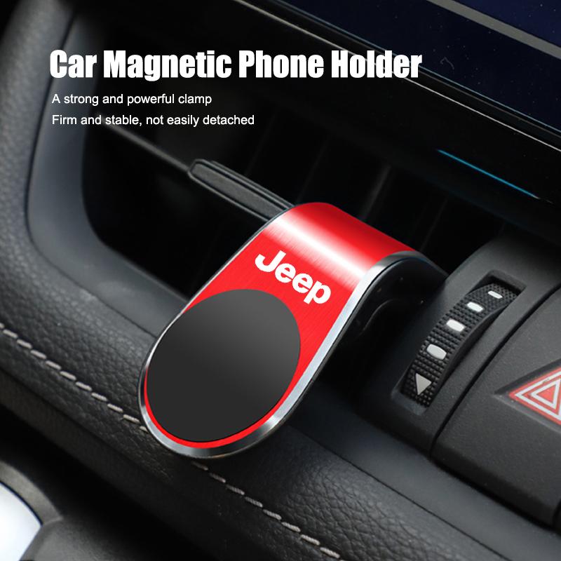 JOT2 1Pcs Magnetic Car Phone Holder Metal Stand Accessories For Jeep Renegade Wagoneer Avenger Recon Wrangler JK Gladiator Compass