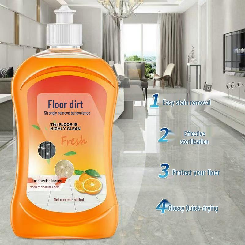 Large Bottle Wood & Tile Floor Cleaner, Orange Scent, Odor & Stain Removal, Quick Dry, Family Pack, 5 Catties