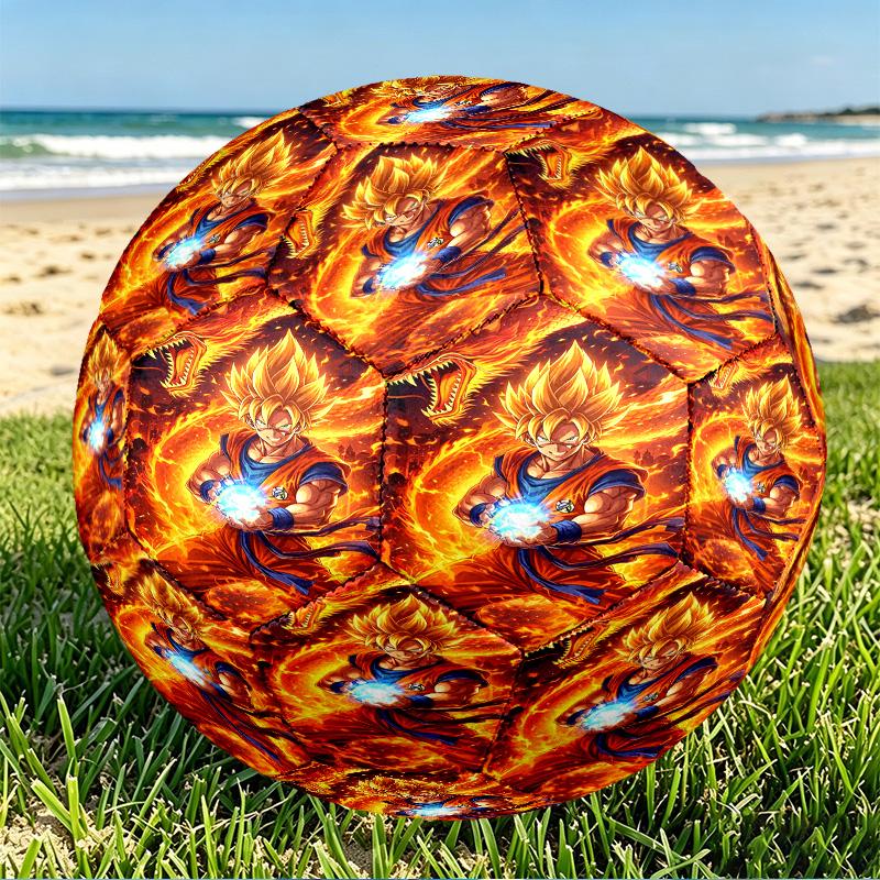 DRAGON BALL Print Size 5 Soccer Ball, PU Wear Resistant Football for Match Training and Daily Practice, Birthday Gift for Soccer Fans