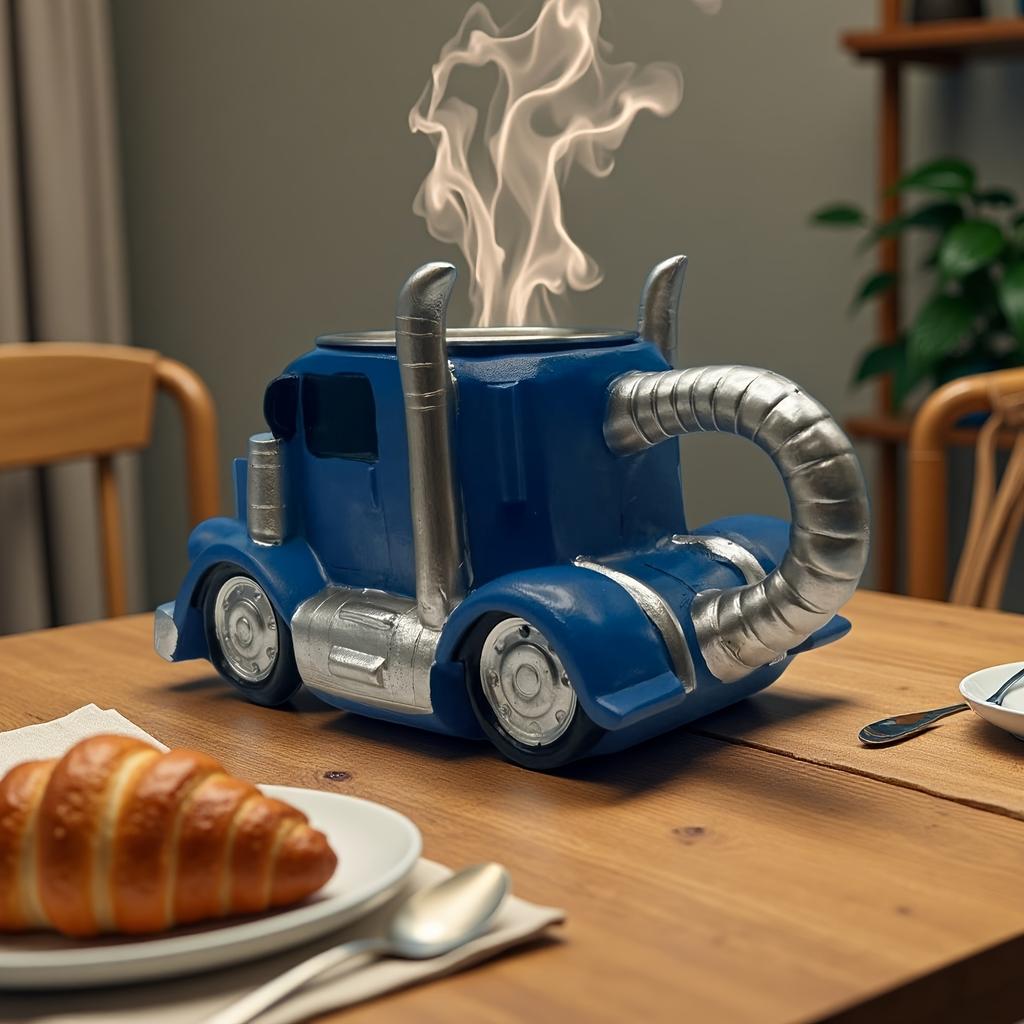 Halloween-2025-Latest Hot-selling Fun Truck Coffee Cup Handmade Durable Semi-trailer Shape Suitable for Men And Women Truck Driver Gifts