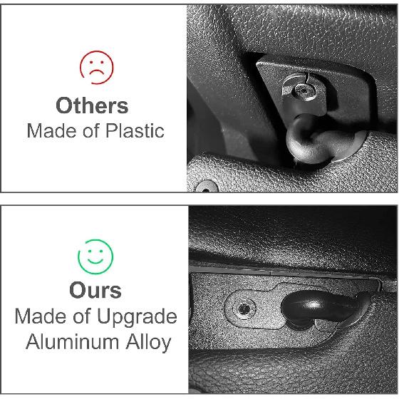 SOJAL Sun Visor Repair Kit, Aluminum Alloy Heavy Duty Sun Visor Clips Compatible with Jeep Wrangler JK 2018/ Wrangler 2018-2022/ Gladiator 2020-2022,