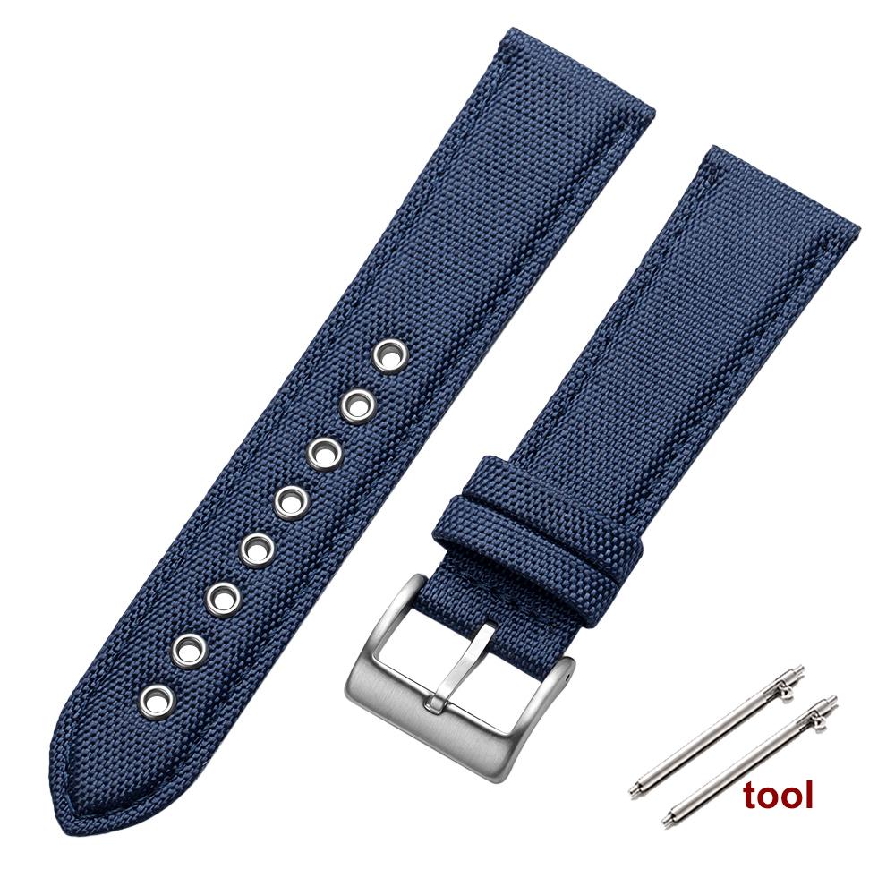 22mm Sailcloth Watch Strap for Omega for Seiko Business Nylon Matte Buckle Waterproof Bracelet Men Women Quick Release Watchband
