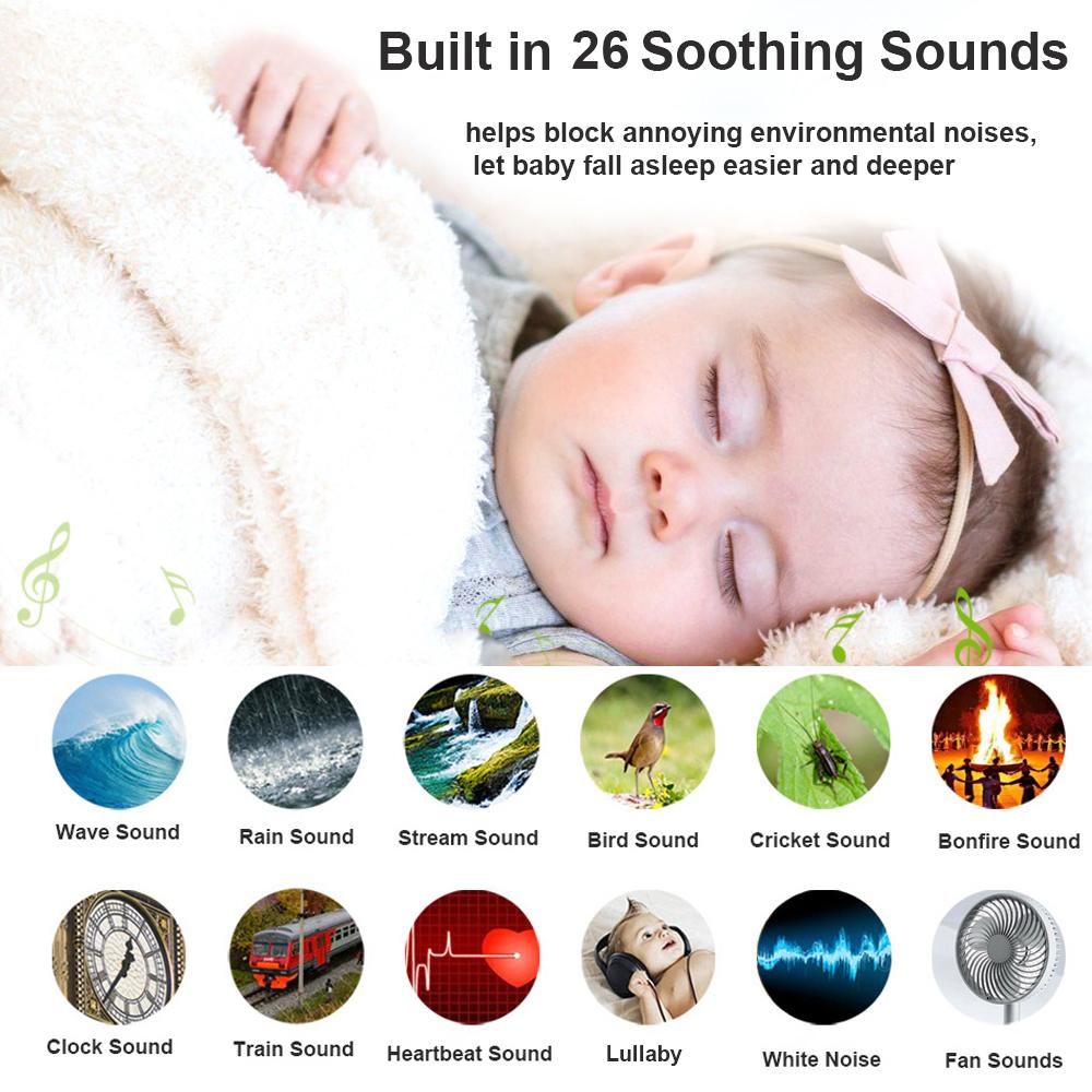 Portable Baby Sleep Machine White Noise Sound Machine for Baby Sleeping 26 Soothing Sounds 15Celsius30Celsius60Celsius90min Timer Built-in LED Night L