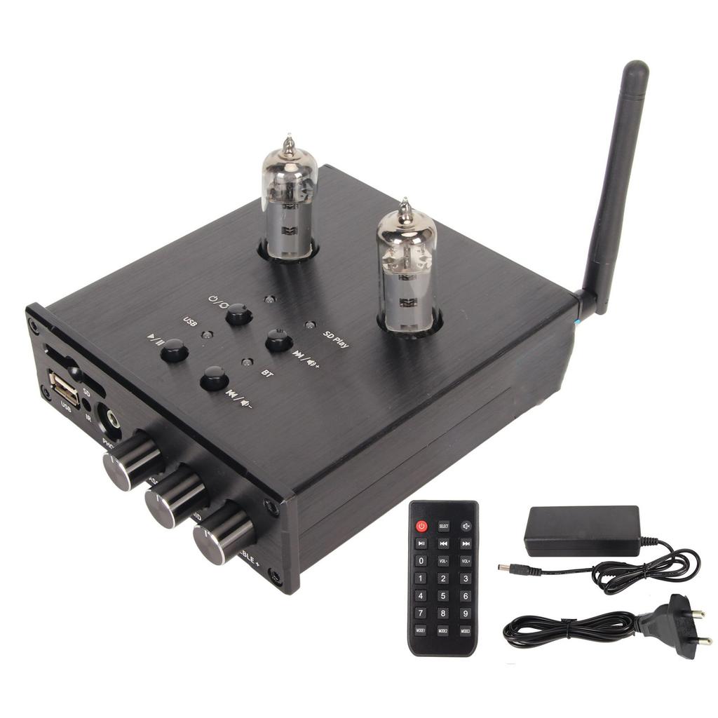 Bluetooth Tube Amplifier Supports U Disk Storage Card Playback HiFi Stereo Receiver for CD Player
