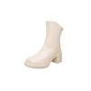 Short boots women's new autumn and winter small white round-headed Martin boots thin boots