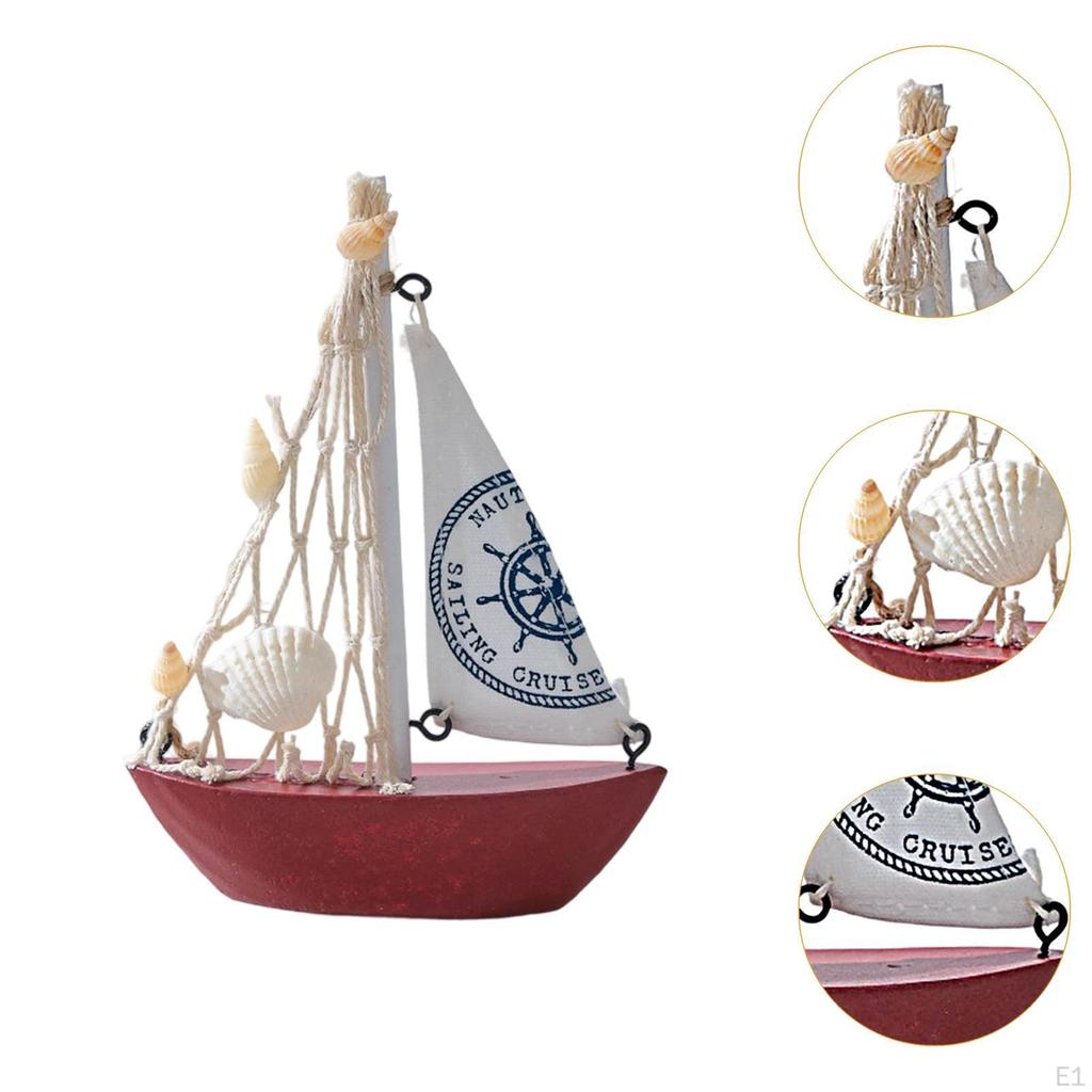 Mini Sailboat Model Beach Decor Item for Office And Home
