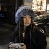 Rabbit Fur Knitted Hat Women's Autumn and Winter Splicing Warm Wool Hat Cold-proof Cover Foreign Gas Plush Ear Protection Head Hat