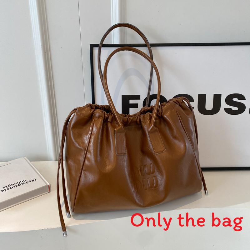 

Solid Color Vintage Large Capacity Underarm Tote Bag For Daily And Travel