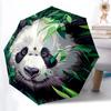 1pc Panda Pattern Automatic Folding Umbrella - Compact 8-Rib Design, Durable Plastic & Iron, Lightweight for Outdoor Daily Use170