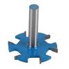 Fresa a 6 taglienti per scanalature a T per legno, fresa per scanalature, acciaio al carbonio legato, gambo esteso(Gambo da 12 mm )