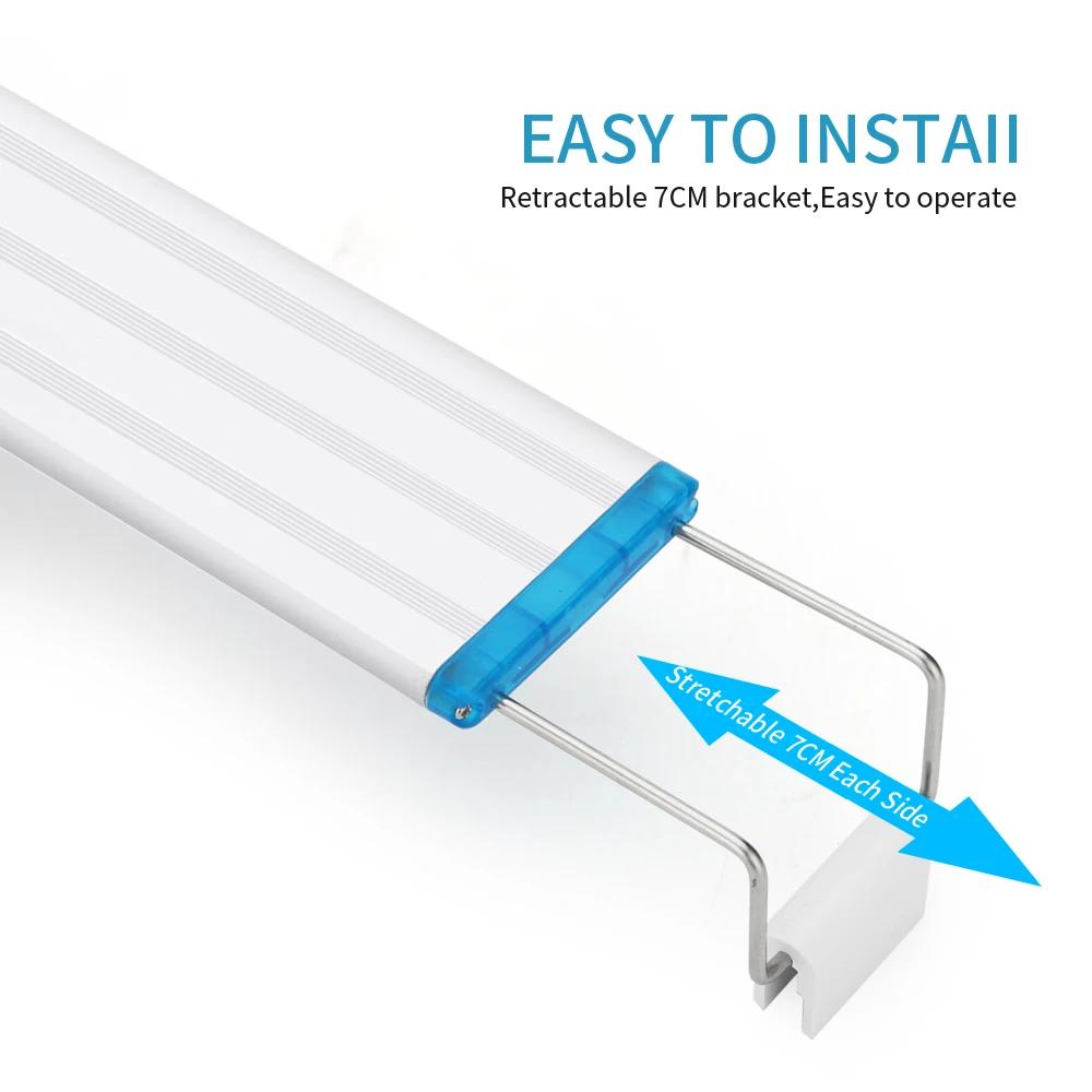 Super Slim LEDs Aquarium Lighting Aquatic Plant Light Extensible Clip on Lamp 18-75CM For Fish Tank 90-260V