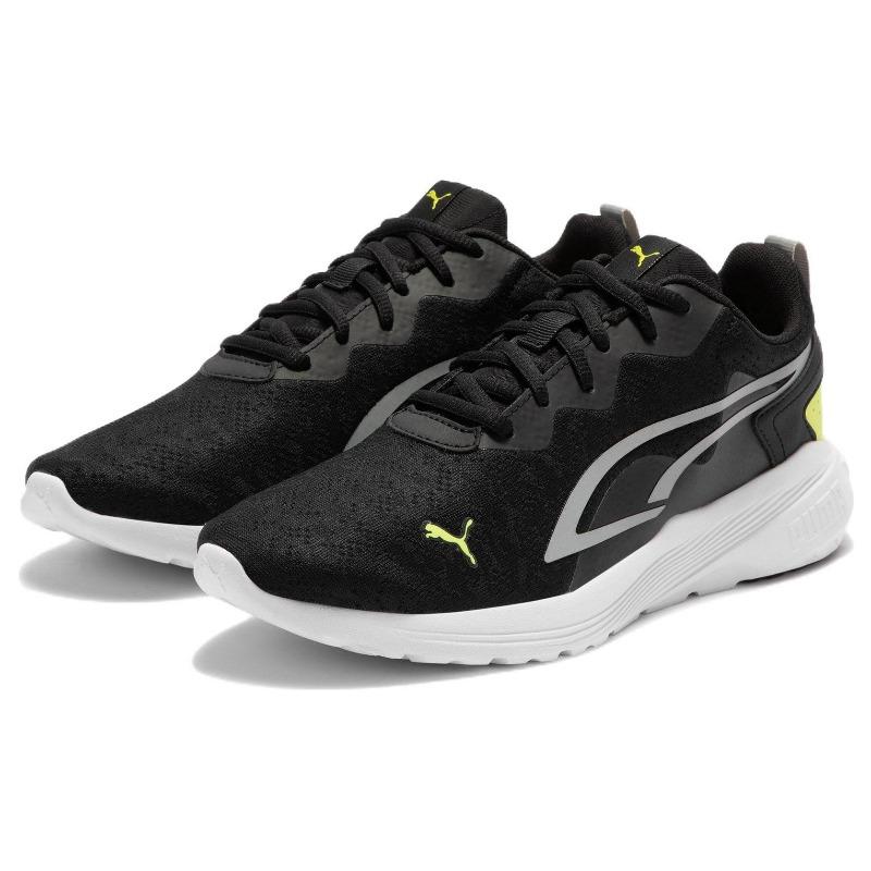 PUMA Unisex Black Green All-Day Active In Motion Low Top Running Shoes 386757-01