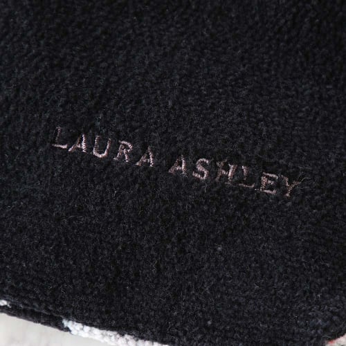 Laura Ashley "Chenille" Drawstring Bag, Roses, Black, Approx. 19 X 3 X 20cm (RUA44572, Bk)
