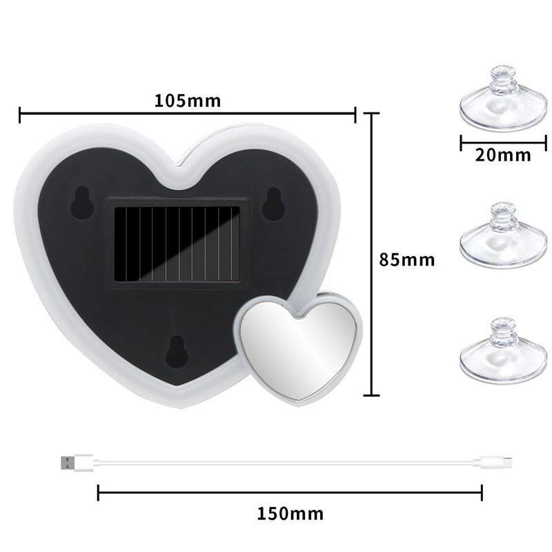 12V Heart-shaped Solar-powered Car Neon Lights LED Flexible Strip Energy Saving for Interior Roof Atmosphere