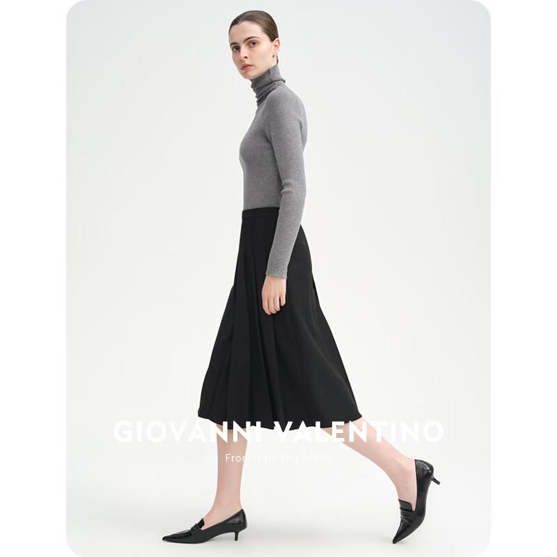 Giovanni Valentino Pleated A-Line Midi Skirt