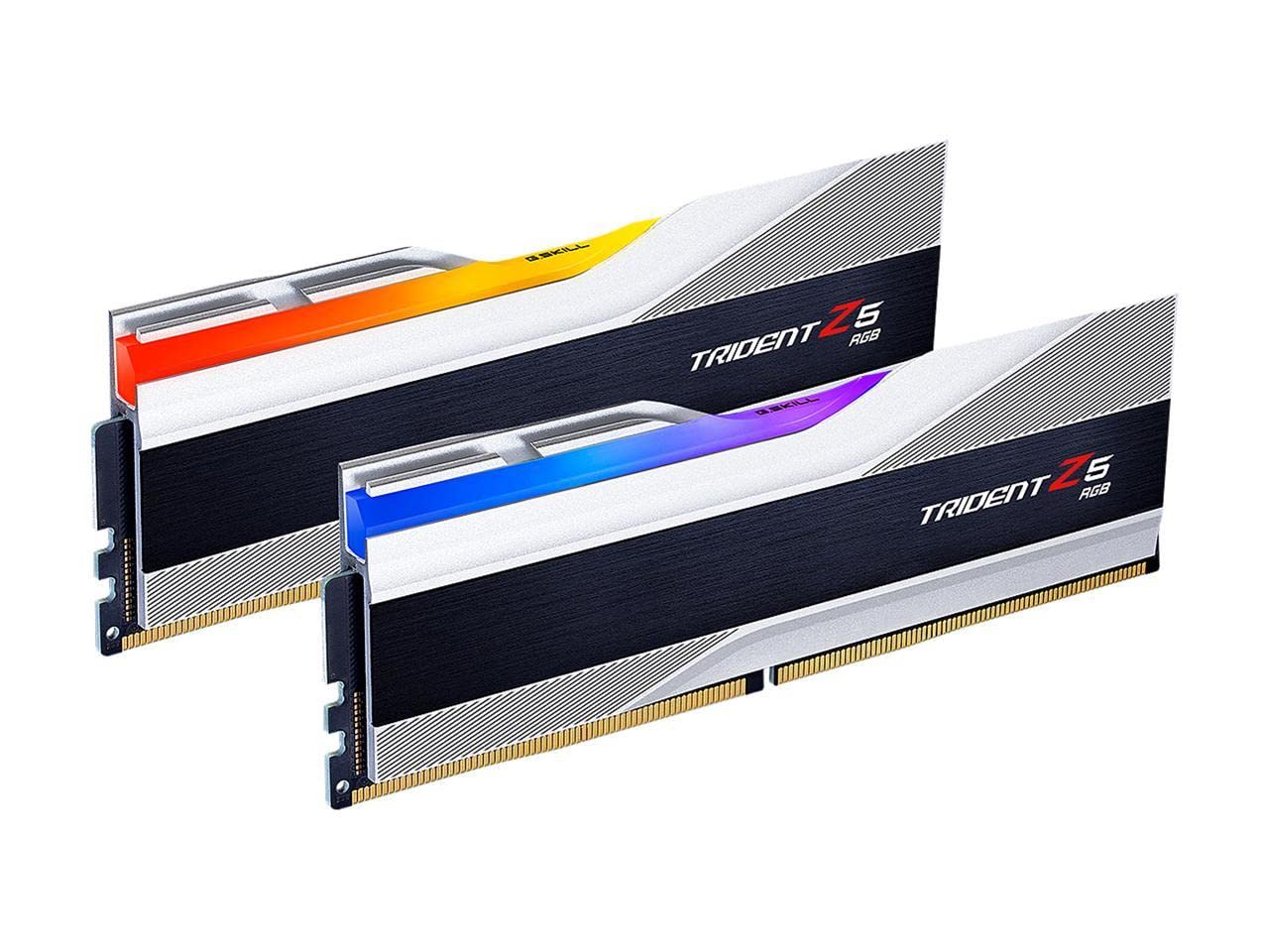 

G.SKILL Trident Z5 RGB Series (Intel XMP 3.0) DDR5 RAM 32GB (2x16GB) 6800MT/s CL34-45-45-108 1.40V Desktop Computer Memory UDIMM - Metallic Silver (F5