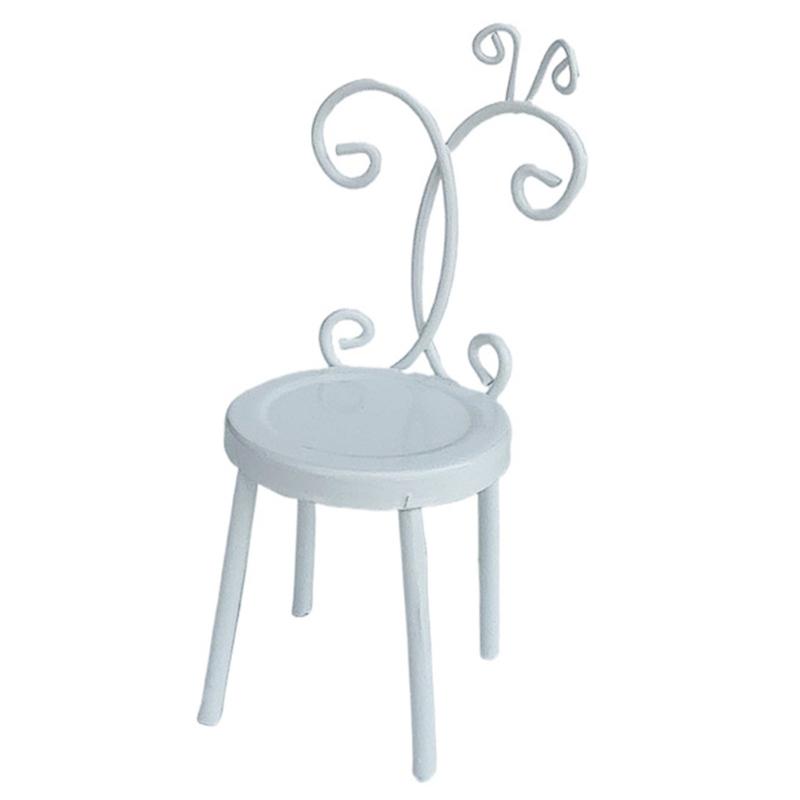

Miniature White Golden Alloy Armchair For Dollhouses Decors Metal Kids Collectible Model Furniture белый