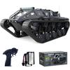 Caterpillar RC Car Kids Popular Off-Road Tank 27CM High Speed Armored Vehicle 2.4Ghz 360 Rotation LED Opening Doors Rechargeable 2 Batteries Electric