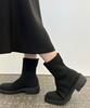 Steppi Washable Side Gore Knit Boots with Stretchy Low Heels and Size 6H Women's Waterproof, Soft, Comfort, SESISW0014, Black,