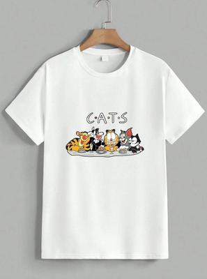 90s Cartoon Cats Tee Yellow Cat Tom Felix Sylvester Pop Culture T-Shirt Unisex 2