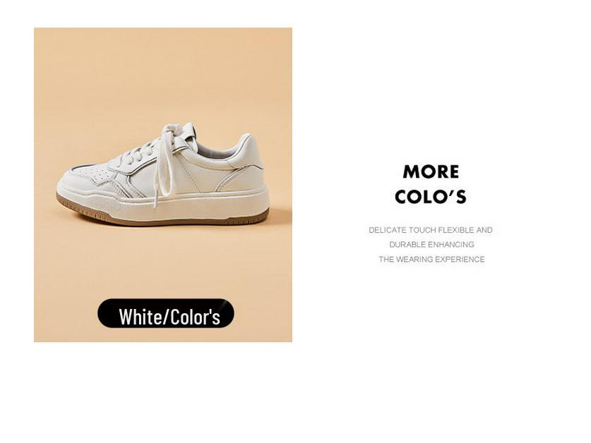 2025 Autumn Women's White Cowhide Leather Platform Sneakers - Height-Boosting German-Style Casual Shoes