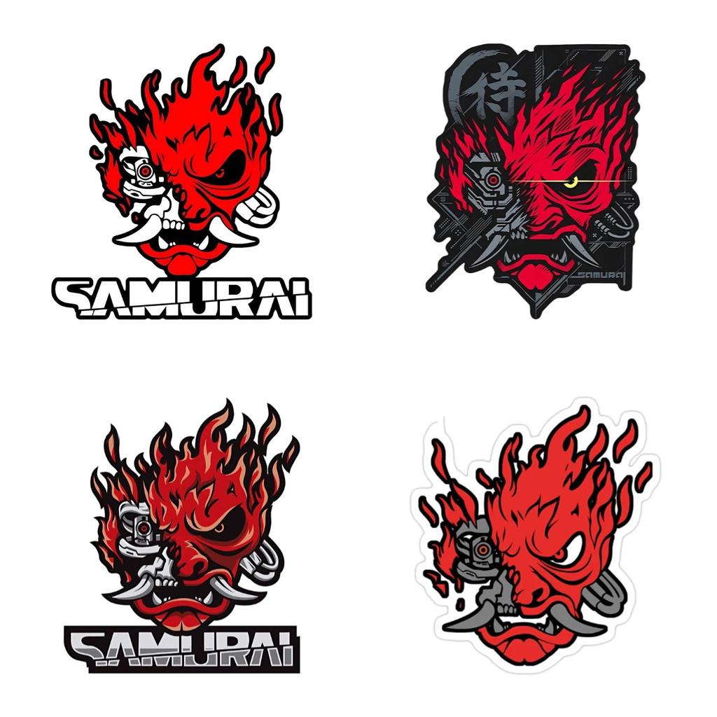 Samurai Band Red Eye Vinyl Car Stickers - Waterproof & UV Resistant Decals for Auto Body, Motorcycle Helmets & Laptop Bags