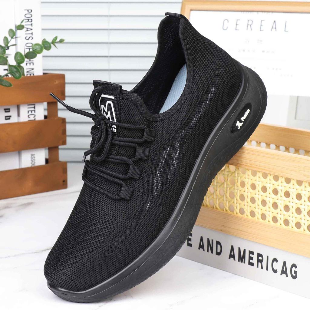 Goldener Herbst Herren Schwarze Freizeitschuhe mit Leichten Polyurethansohlen