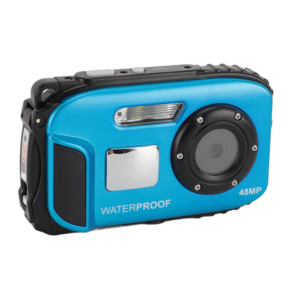 Diving Camera 1080P 48MP Anti Shake 5m Water Proof Underwater Camera with 2.4 Inch Color Screen 32G Memory Card Autofocus 630mAh Face Recognition