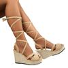 Fashion Ladies Shoes 2025 Fashion Peep Toe Women's Sandals New Lace-up Casual Best Seller Summer Plus Size Wedge Sandals Zapatos Mujer