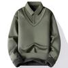 Men's Casual Color-blocking And Patchwork Style Two-piece Hoodie, Men's Loose Lapel Shirt Hoodie