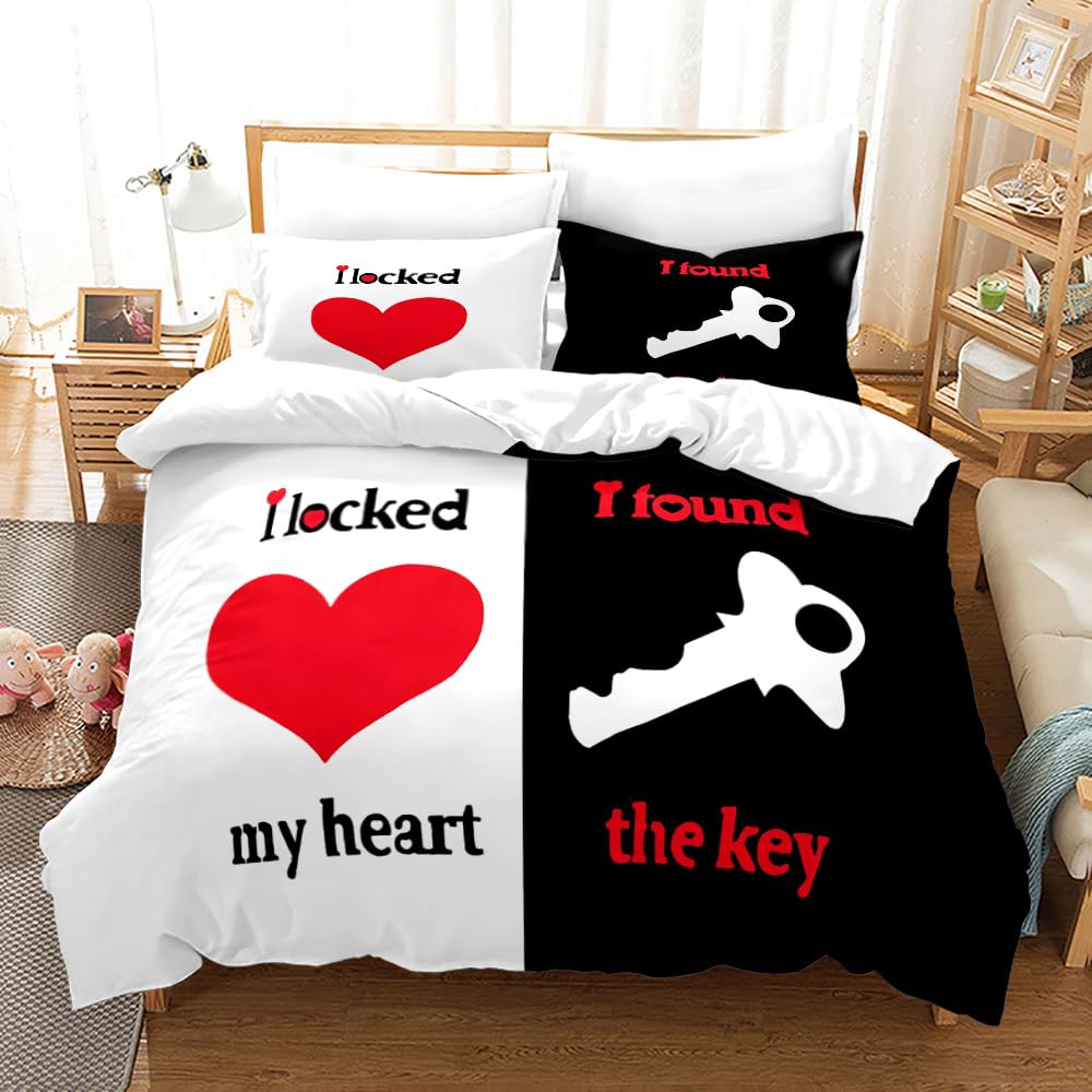 Comforter Romantic King And Queen Bedding Set Twin Full Comforter For Girls Teens Couple Lover Valentine'S Day Present