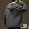 Autumn and Winter Polar Fleece Hooded Cardigan Sweatshirt Solid Color Simple Men's Zipper Jacket Top