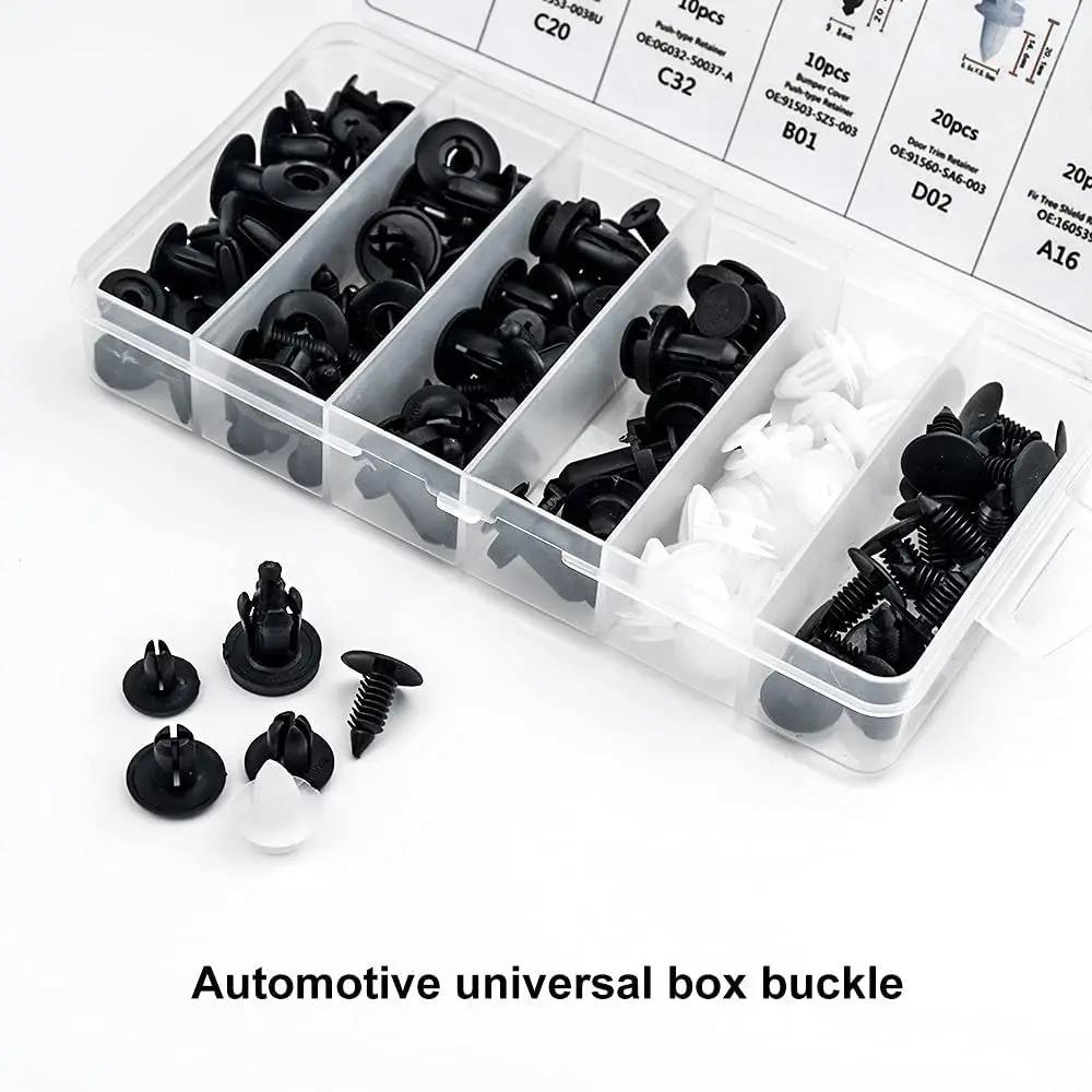 100pcs Auto Fastener Clips Car Fender Push Retainer Pins Rivet Bumper Door Trim Panel Retainer for Box Bag Package