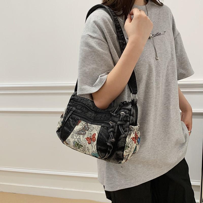 Τσάντα Τζιν Πολλαπλών Θηκών Τσάντα Χιαστί Γυναικεία Τσάντα Ώμου