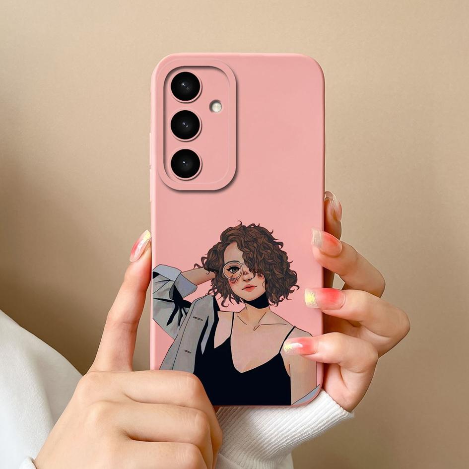 Covers For For Samsung S25 Plus Ultra New Case Fashion Cool Girl Soft Liquid Silicone Protective For Samsung S 25 Bumper Housing